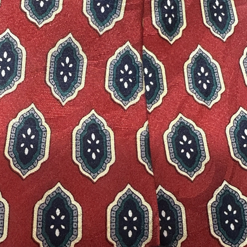Crowley & Finch London  58" Men's Tie All Silk Handmade Burgundy‎ Navy Pattern